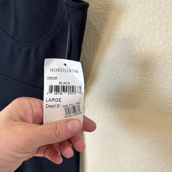 NWT NORDSTROM Basil & Lola Stretch Lace Cut Out Body Con Mini Dress Size Large - Picture 5 of 11